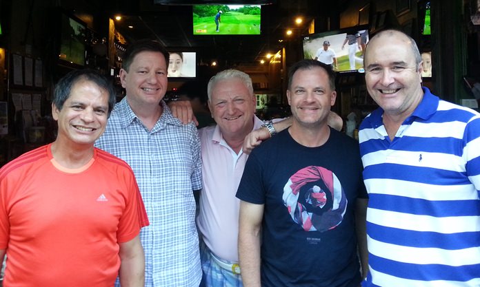 Michael Otterman, Davey Dee and Steve Ellison at the club with Scott Parker and Tony Moore.