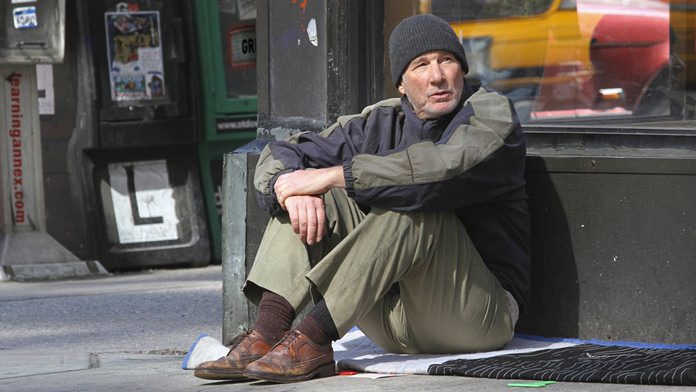 Richard Gere plays homeless man George Hammond in “Time Out of Mind.” (AP Photo)