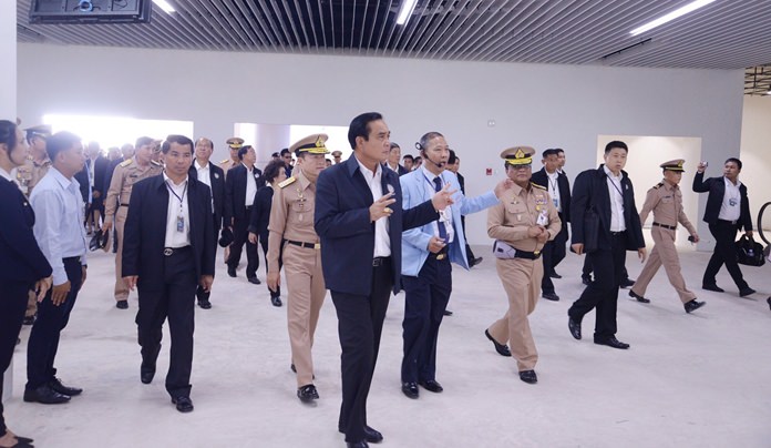 Prime Minister Prayut Chan-o-cha inspects U-Tapao-Rayong-Pattaya Airport with an eye to develop it into a commercial aviation hub.