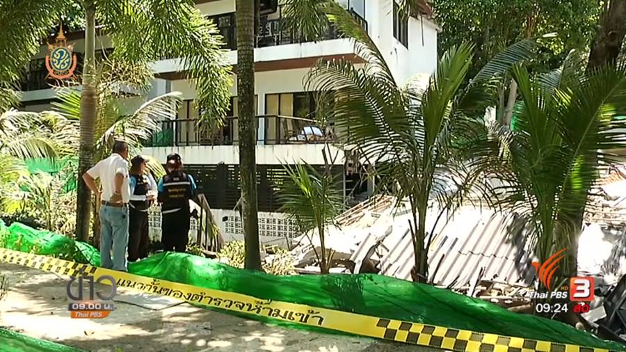 Siam Beach Resort building collapsed on poor construction standard and location on waterway