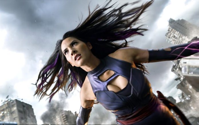 Mutant character Psylocke, portrayed by Olivia Munn, is shown in a scene from, “X-Men: Apocalypse.” (Twentieth Century Fox via AP)