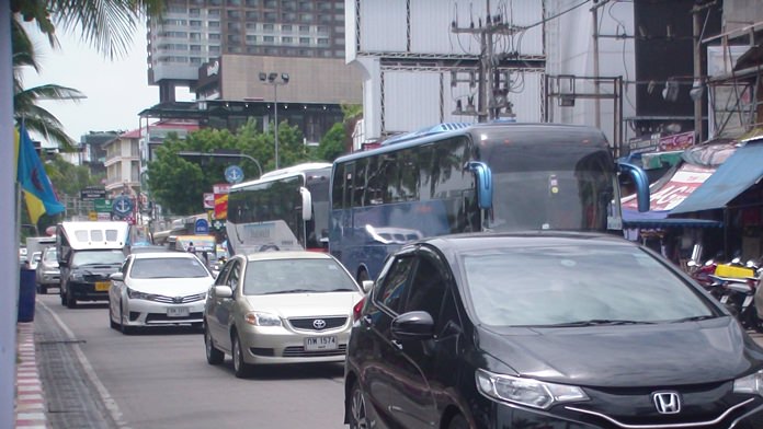 Chakorn Kanjawattana said at a July 5 meeting that he believes large coaches are the main cause of Pattaya’s traffic woes. They park where they want, often double-park, and get stuck trying to navigate on to small sois where they should not go, he said.
