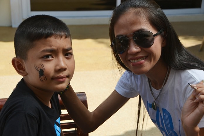 The youngsters enjoyed having their face painted.