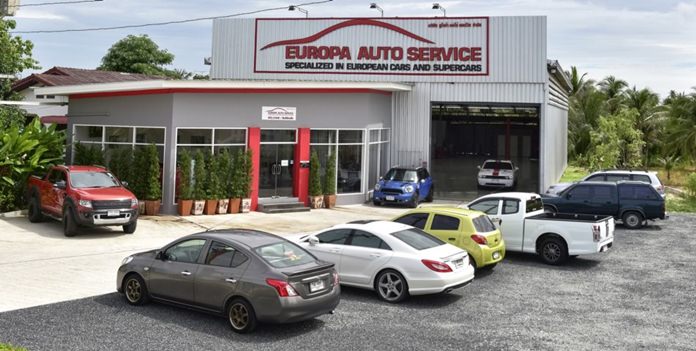 Europa Auto Service is located just off Highway 36 in Pong Sub-district, Banglamung, Chonburi.