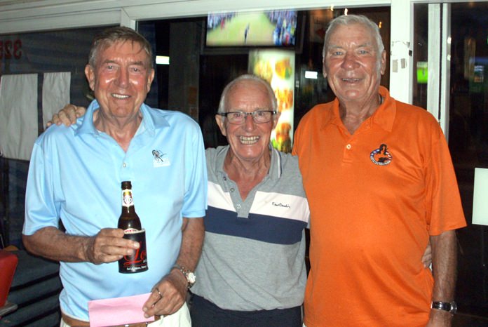 From left, Eddy Beilby with Aidan Murray and Peter Henshaw.