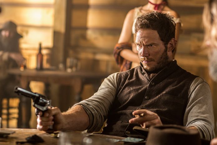 Chris Pratt appears in a scene from, “The Magnificent Seven.” The film will have its world premiere as the opening film of the 41st Toronto International Film Festival on Sept. 8. (Sam Emerson/MGM/Columbia Pictures via AP)