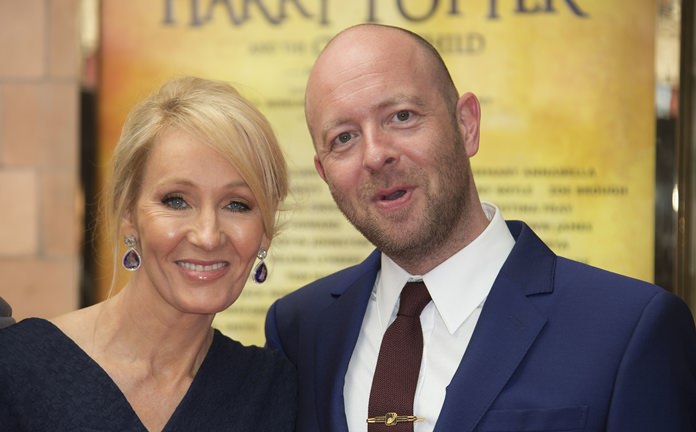 Writer J.K. Rowling (left) and Director John Tiffany pose for photographers upon arrival at the gala performance of Harry Potter and the Cursed Child, at the Palace Theatre in central London, Saturday, July 30. (Photo by Joel Ryan/Invision/AP)