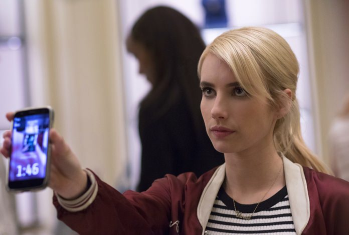 Emma Roberts is shown in a scene from the thriller, “Nerve.” (Niko Tavernise/Lionsgate via AP)