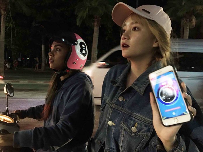 Pokemon fever is sweeping Pattaya, with Thais and tourists alike scouring the town for Japanese cartoon characters only visible through a virtual-reality mobile phone game.