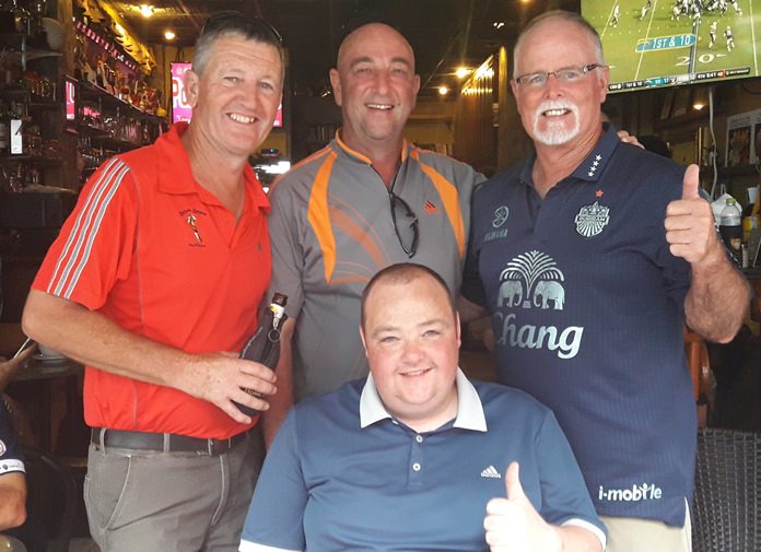 Gary Emmett, Gary Billingham, Dave Ferris and Joe Duncan back at the club.