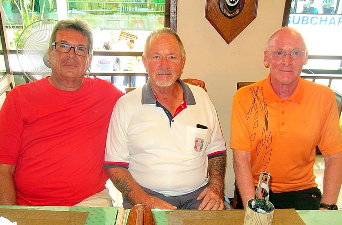 Graham Buckingham (right) with Barry Elphick and John Pierrel.