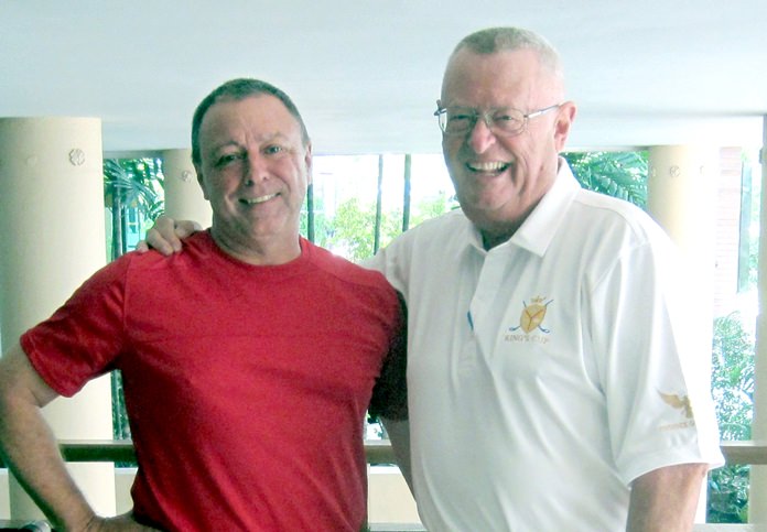 Tom Herrington (left) with Dick Warberg.