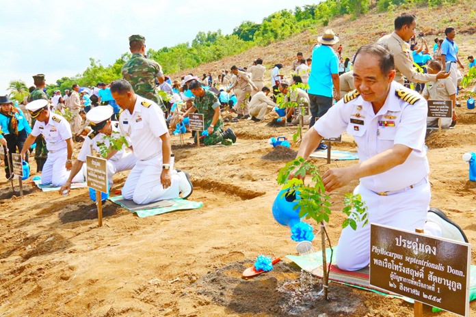 Vice Adm. Wipak Noyjinda, commander of Sattahip Naval Base, opened the Aug. 26 event at the Chalermprakiat forest.