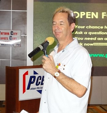 Ira Wettenstein coordinates the PCEC’s Open Forum; here he listens intently to a question being asked from the audience. Often, another member of the audience will raise their hand in response to a question and be called upon by Ira so they can provide an answer.