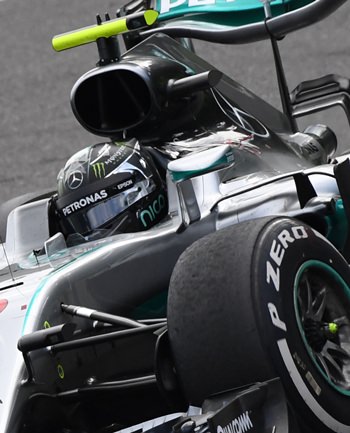 Mercedes driver Nico Rosberg of Germany steers his car during the Belgian Formula One Grand Prix in Spa-Francorchamps, Belgium, Sunday, Aug. 28. (AP Photo/Geert Vanden Wijngaert)