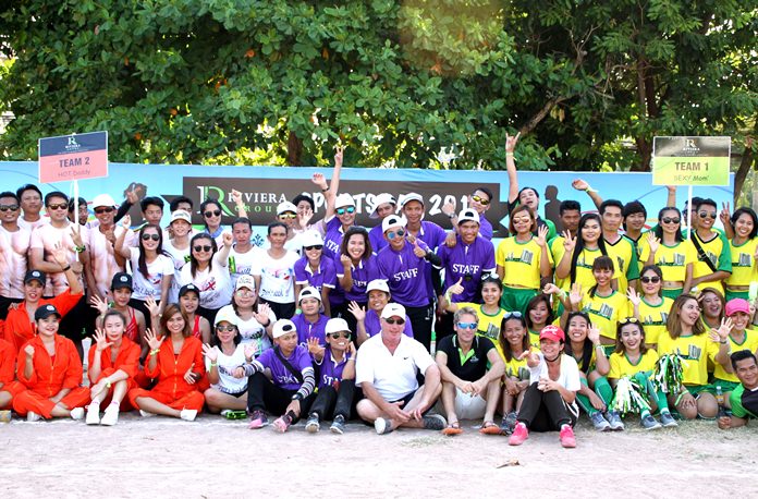 Participating teams pose for a group photo on Riviera Sports Day.