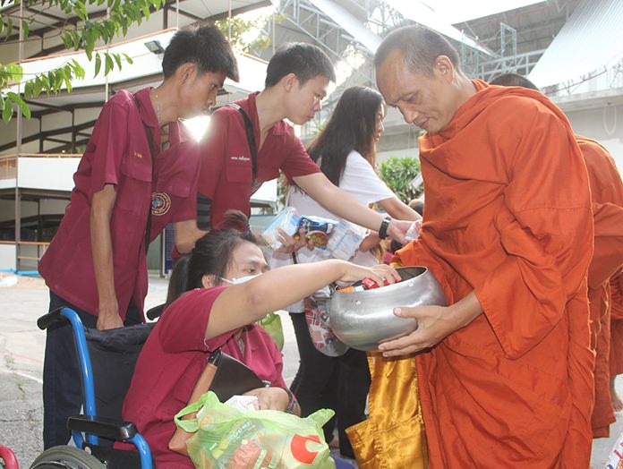 Alms for the Buddhist monks.