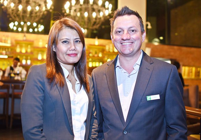Yuwadee Waisoongnoen, assistant director of sale-MICE, and Daniel Boswell, F&B director at Holiday Inn Pattaya.