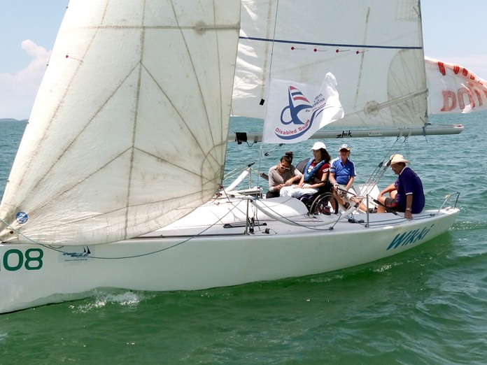 Nina and volunteers from Disabled Sailing Thailand go cruising on a Platu 25-foot racing yacht.