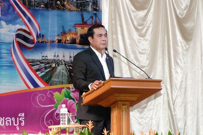 Prime Minister Prayut Chan-o-cha opened a new education center and heard directly from residents about growth-related environmental problems during a visit to Chonburi Province.