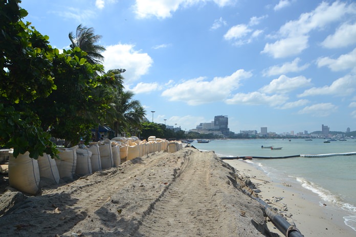 The rebuilding of Pattaya Beach is set for completion in May with hopes it will reverse years of critical erosion