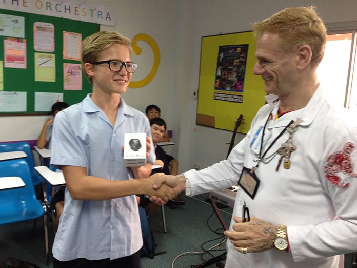 One student was given a smart watch for outstanding contribution to a discussion.