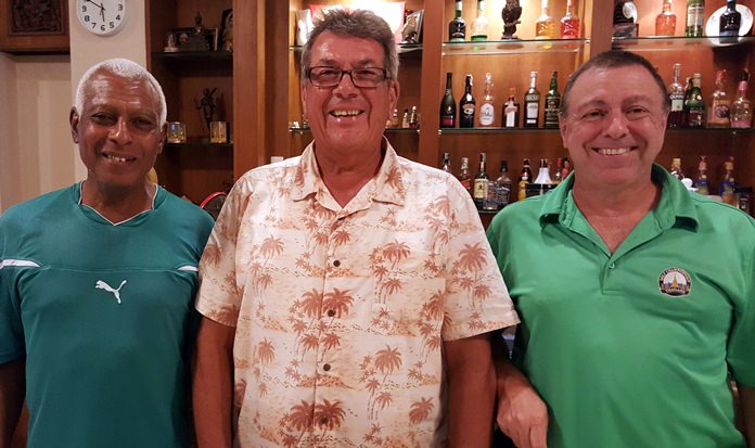 John Pierrel (centre) with Landis Brooks (left) and Tom Herrington.