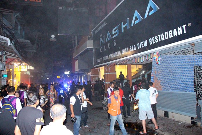 Flames broke out in the popular Nashaa Club Indian disco on Walking Street.