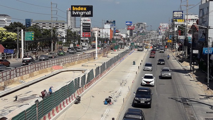 The Sukhumvit-Central Road bypass tunnel is now 80 percent complete, with contractors having made up lost time to finish the job by Feb. 1.