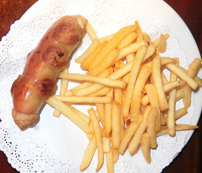 Sausage and chips for a youngster. (Photo by Marisa Corness)