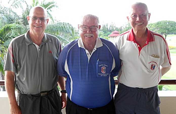 Brian Gabe (left) and Kenny Chung (right) with Dave Richardson.