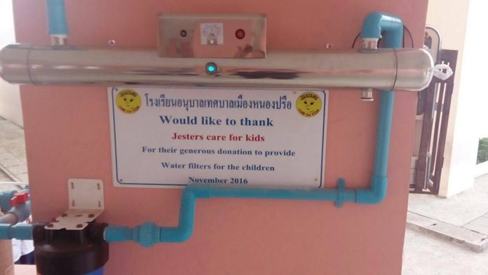 Jesters helped install a drinking water system at Nong Prue Kindergarten, where 600 plus children attend.