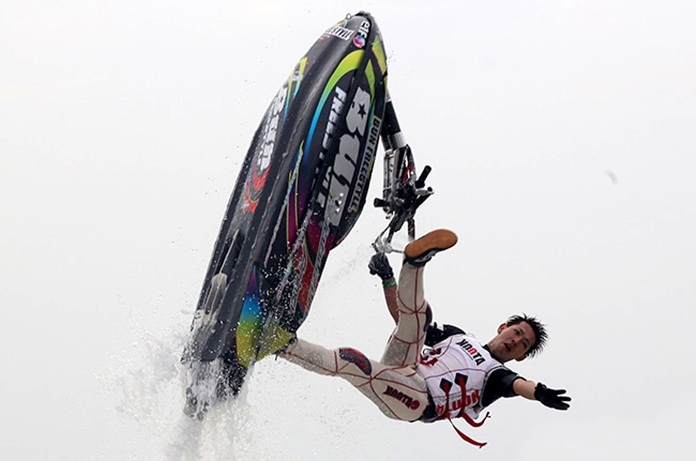 Taiji Yamamoto of Japan displayed some crowd-pleasing acrobatics.