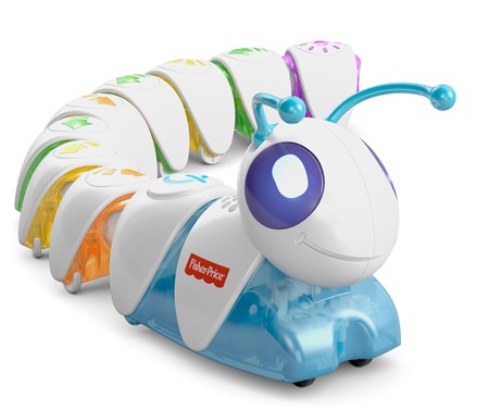 This photo provided by Mattel shows Fisher-Price’s Think & Learn Code-a-Pillar, which introduces basic coding concepts by letting preschoolers assemble segments that each tells the caterpillar to do something different, such as “turn left” or “play sound.” (Mattel via AP)
