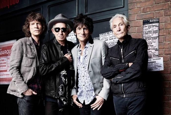 The Rolling Stones (left-right) Mick Jagger, Keith Richards, Ronnie Wood and Charlie Watts.