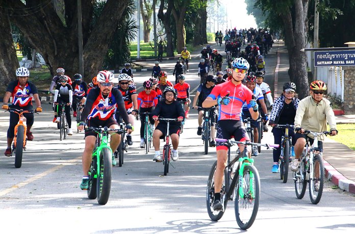 Cyclists turned out in their thousands to honor HM the late King.