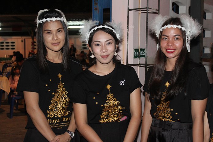 Lovely cherubs welcome worshippers to Assumption Church to celebrate Christmas Mass.