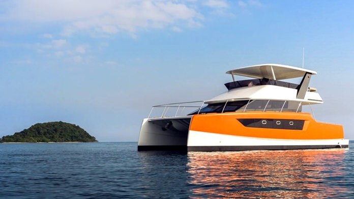 The Heliotrope 48 Space Grace Pace catamaran is a state of the art open water cruiser.