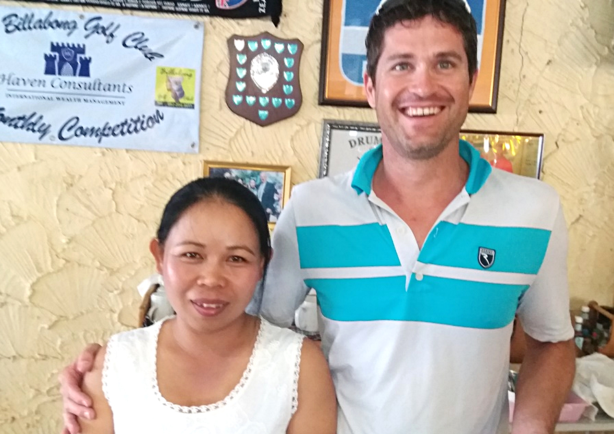 Miss Poopay (left) with Joseph Schuler.