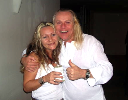 Mistress of the Lens Harpic Bryant (left) with Bernie Shaw of Uriah Heep.