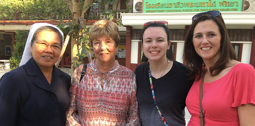 Father Ray's family, Sharron, Hayley and Megan, meet Sister Pavinee at the vocational school.