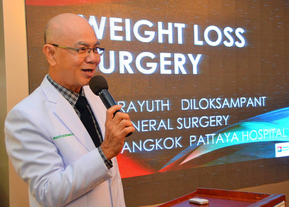 Dr. Prayuth Diloksampant, MD, gave a very well received presentation concerning obesity and the surgical options available to those affected. However, he mentioned that surgery was not recommended for those over age 60.