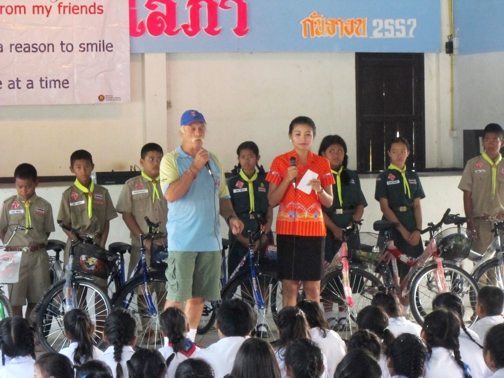 Rick explains the need to wear a helmet.