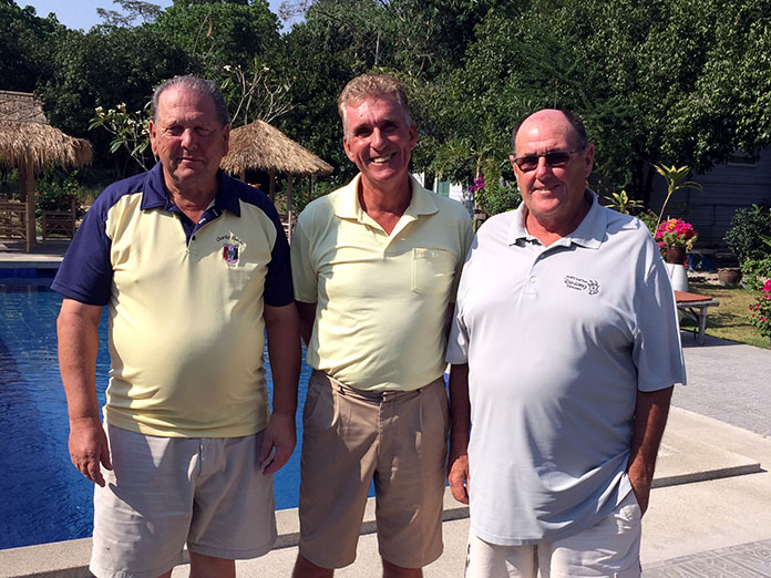 (From left) George Gamble with Neil Harvey and Sam Gettinby.