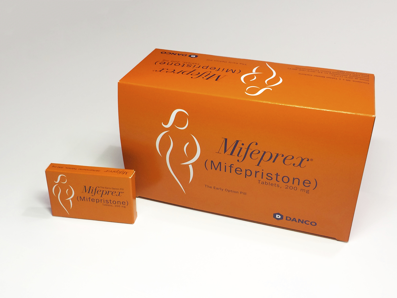 This March 2016 photo provided by Danco Laboratories shows boxes for the company's drug mifepristone, branded as "Mifeprex." (Danco Laboratories via AP)