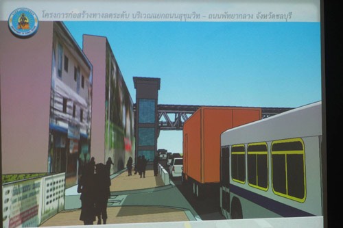 An artist’s sketch of what one side of the pedestrian bridge might look like once completed.