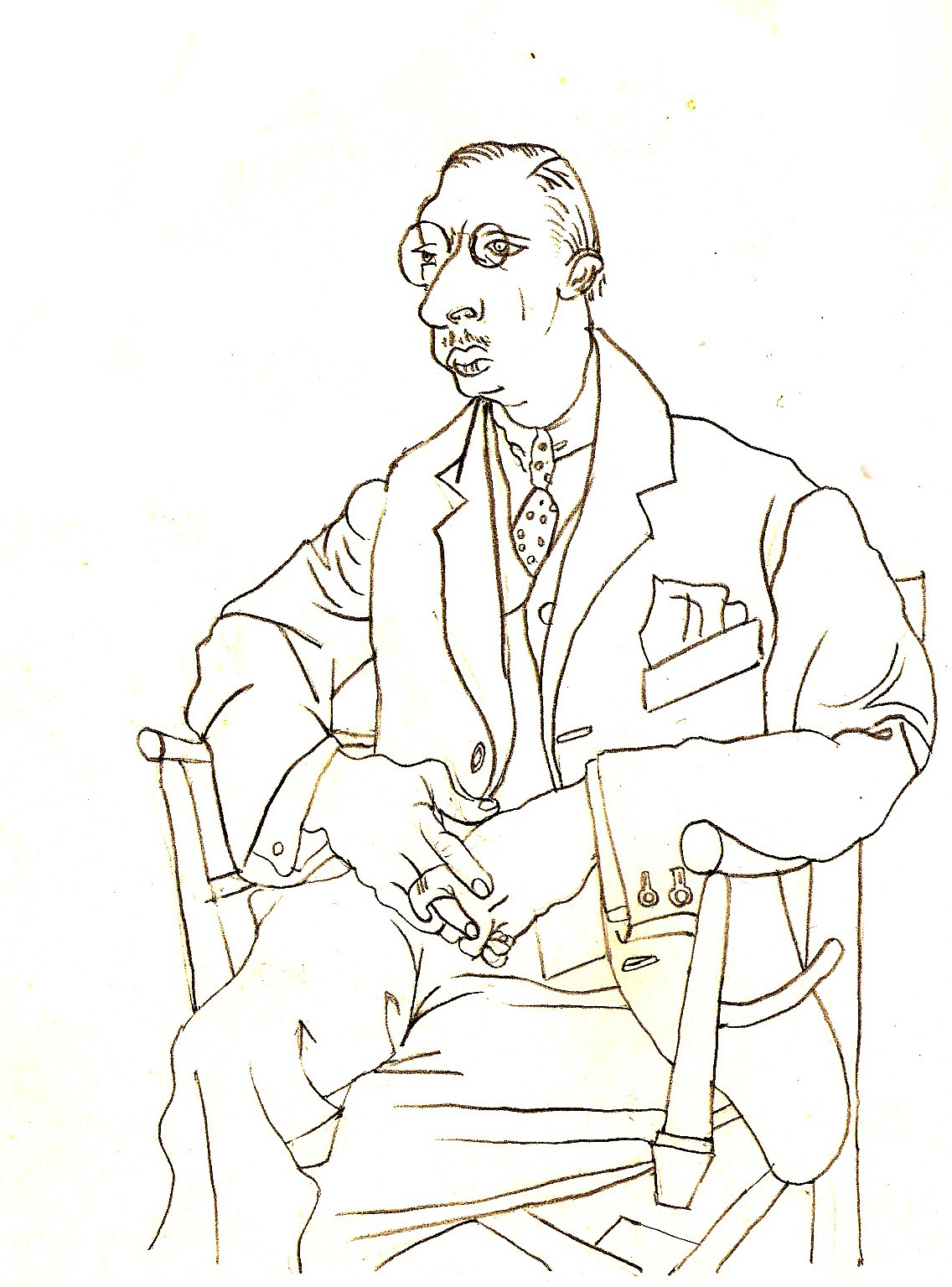 Stravinsky, drawn by Picasso in 1920.