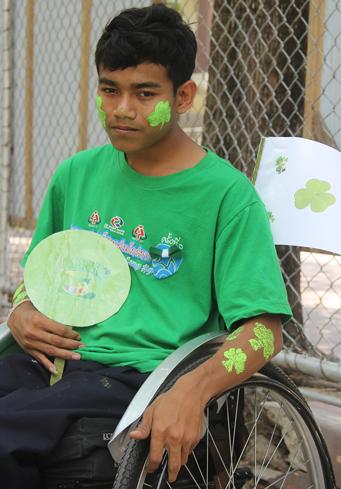 Many wheelchairs users also took part in the parade.