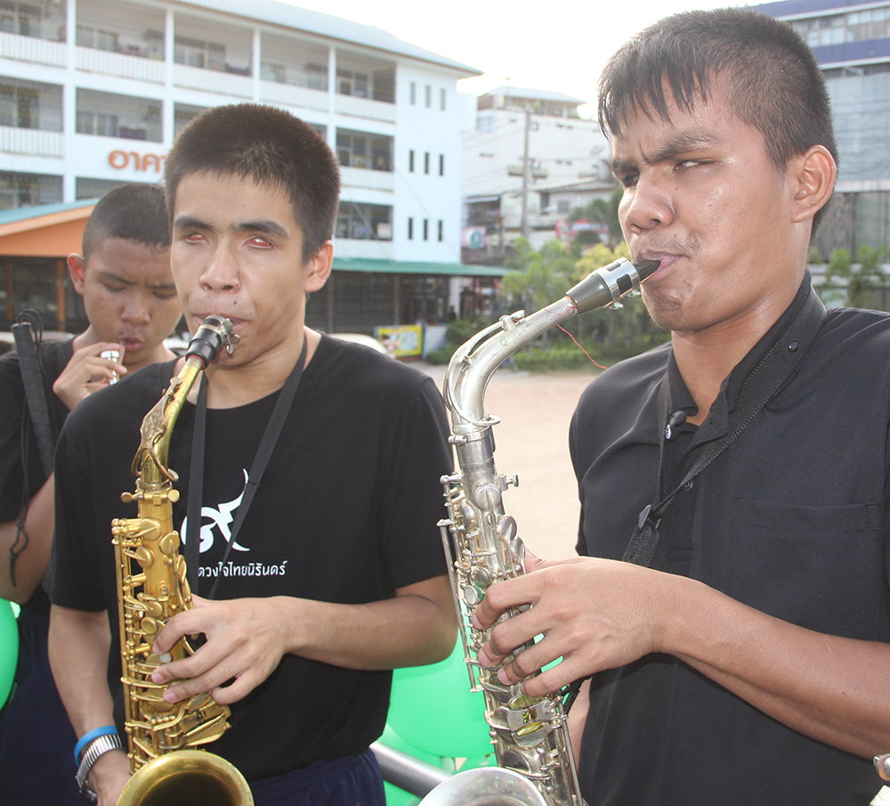 The blind students played from start to finish.