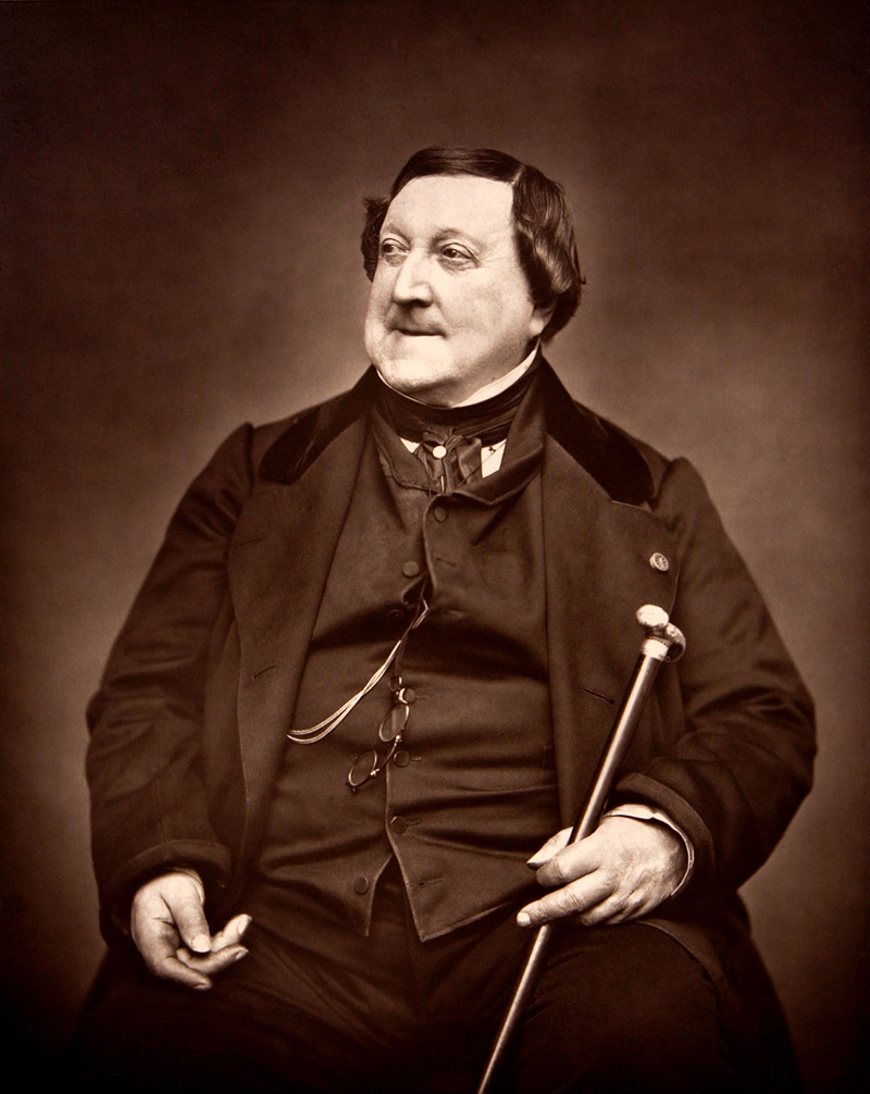 The corpulent Rossini in 1865.
